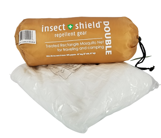Gadabout Double Treated w/ Insect Shield White 196 mesh 50 Denier Rectangular Mosquito Net w/ Carry bag