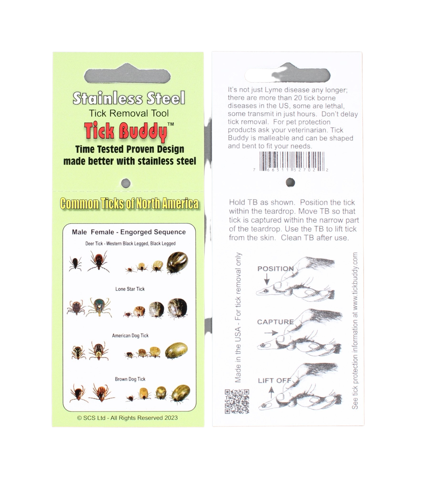 tick Buddy cards front and back