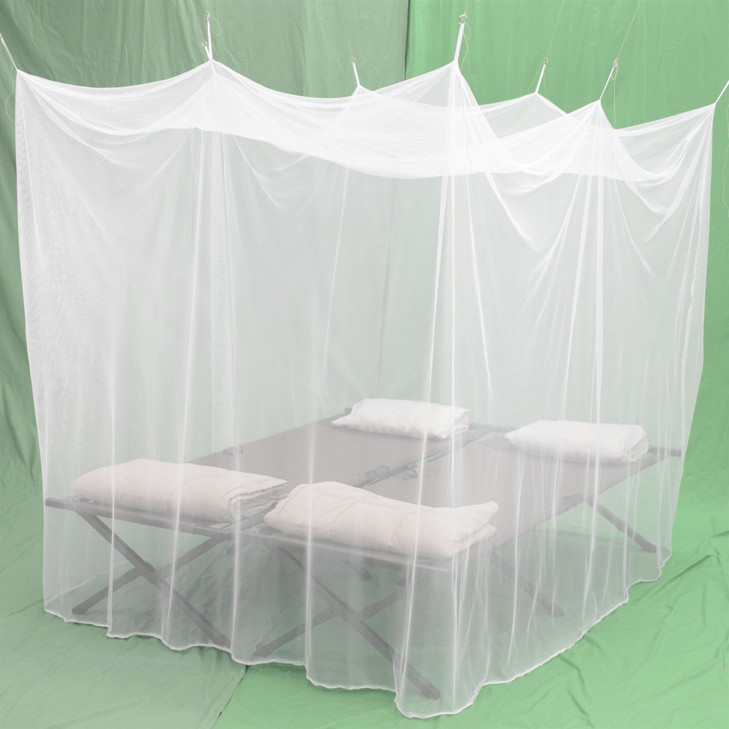 Cotmaster Rectangular White 196 Mesh Double Mosquito Net w/ Carry bag