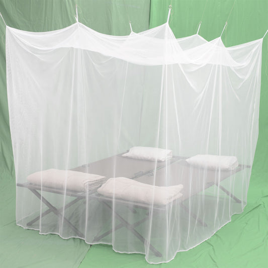 Cotmaster Rectangular White 196 Mesh Double Mosquito Net w/ Carry bag