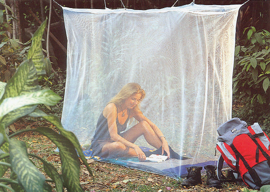 Expedition Single/Twin Rectangular  White 196 Mesh 50 Deneier Mosquito Net w/ Carry bag