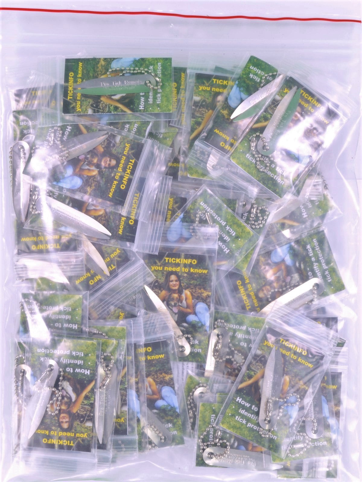 Protick Remedy Bulk Bag of 50 NO-MAGNIFIER plus 100 Tick ID Cards for Community Outreach
