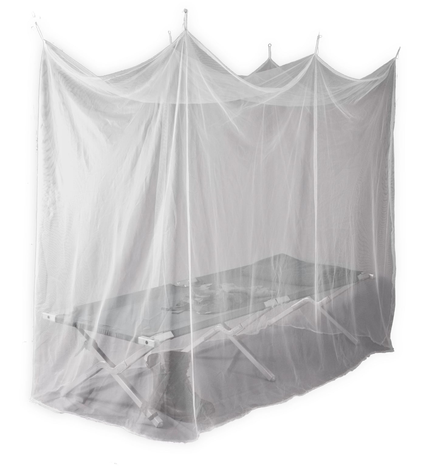 Cotmaster Single/Twin Rectangular White 196 Mesh 75 Denier Mosquito Net w/ Carry bag