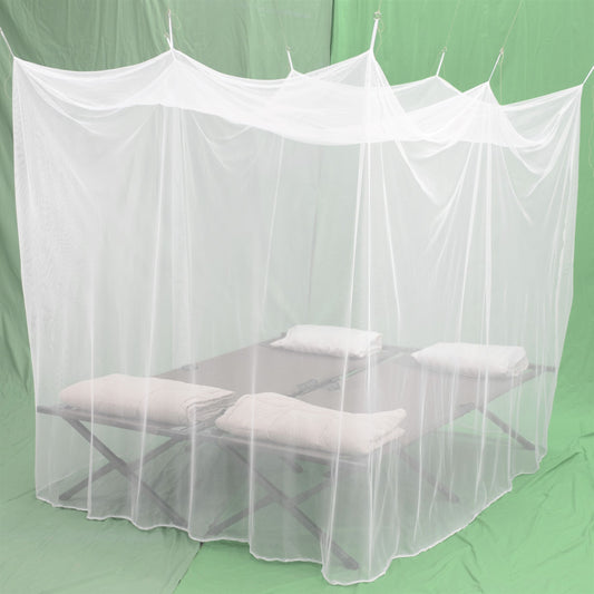 XDistributor - Cotmaster Rectangular White 196 Mesh Double Mosquito Net NO CARRY BAG