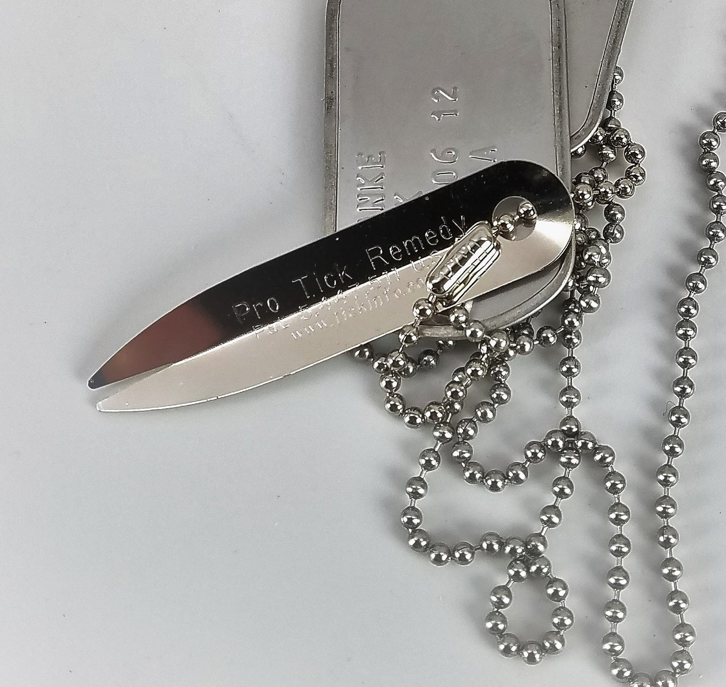 Protick on a dog tag chain
