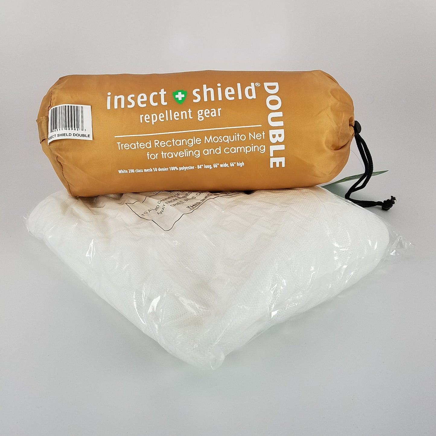 Gadabout Double Treated w/ Insect Shield White 196 mesh 50 Denier Rectangular Mosquito Net w/ Carry bag