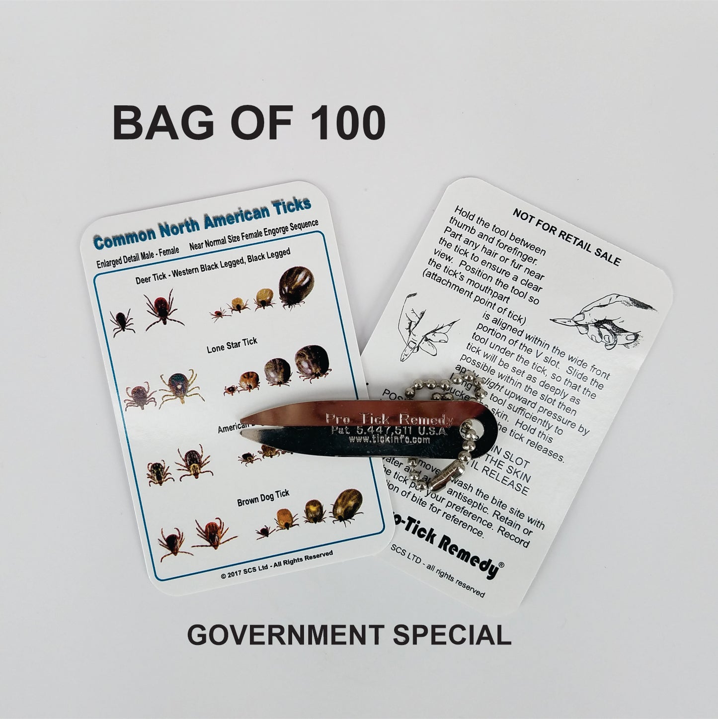 ProTick Remedy (BAG 100) + Tick ID Card for Government and Community Outreach Programs - GOVSPECIAL FREE SHIPPING WITHIN USA
